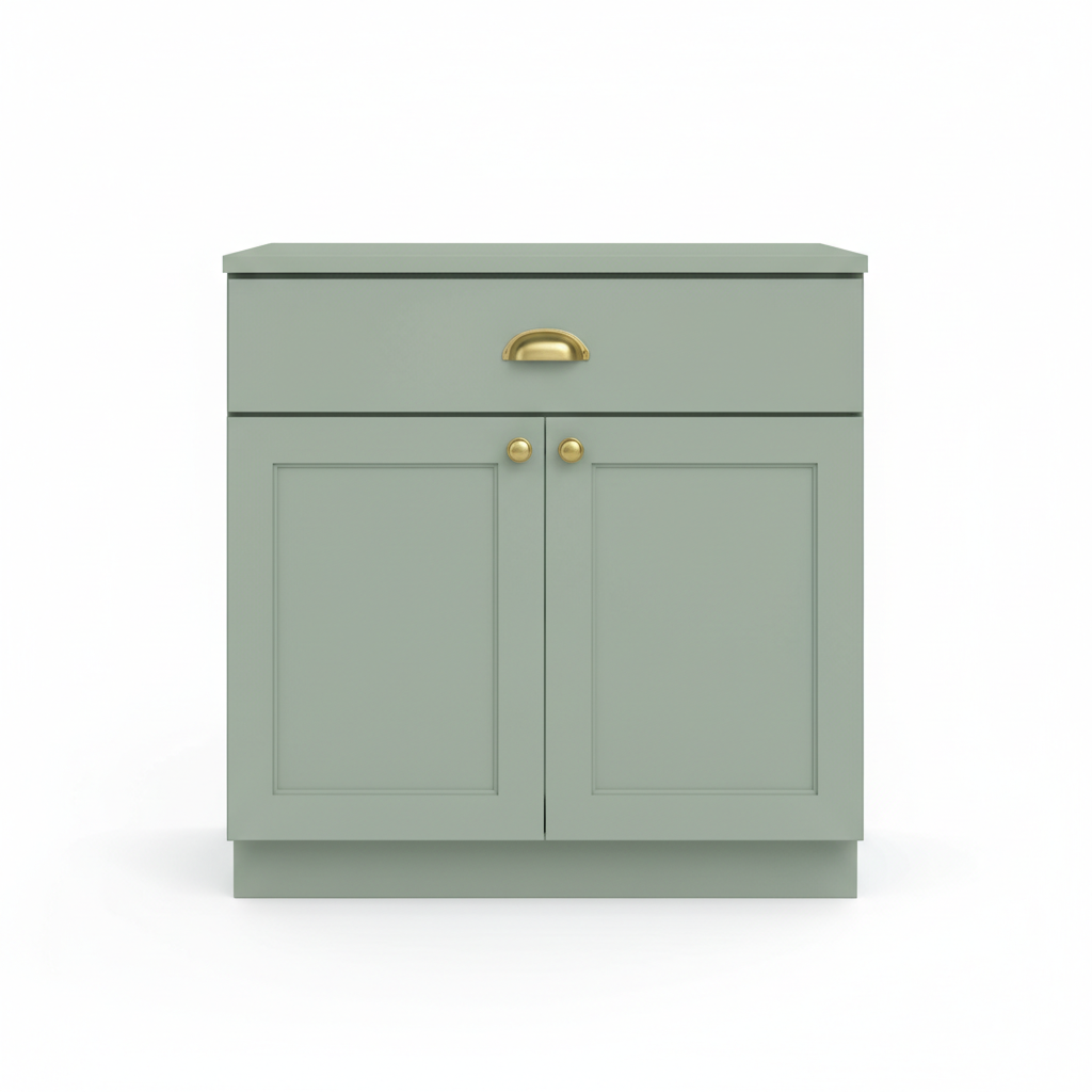 Sage Green Shaker Cabinet